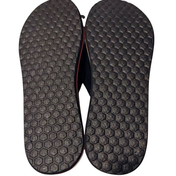 Sandals Platform Thong Toe Terry Cloth Foam Stripe Flip Flop Comfy Coral Teal 11 - Picture 7 of 8